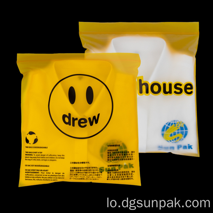 ຄໍາເຕືອນ TShirt Ziplock Recycle Bags ຖົງຢາງ